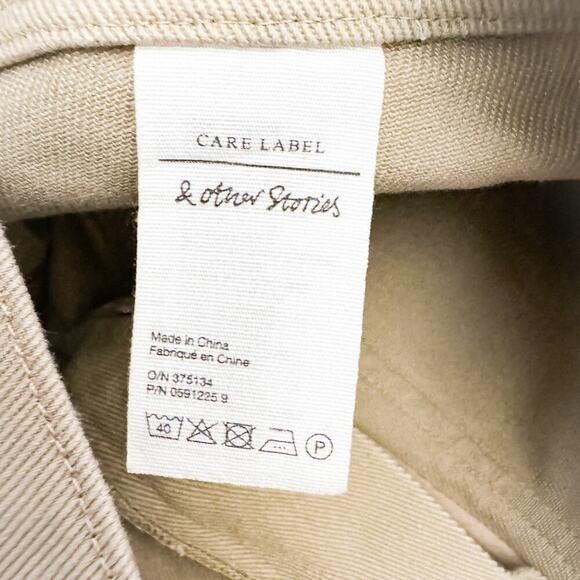 & Other Stories Khaki Cargo Wide Leg Denim Jeans Pants Size 4 - Picture 6 of 10